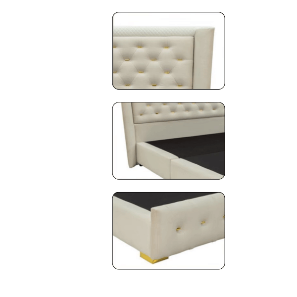 ฐานรองหัวเตียง 6 ฟุต WISDOM DESIGN FURNITURE รุ่น CARREN สีครีมขาว